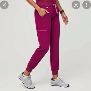Dark Magenta Figs Jogger scrub pants! High waisted!!